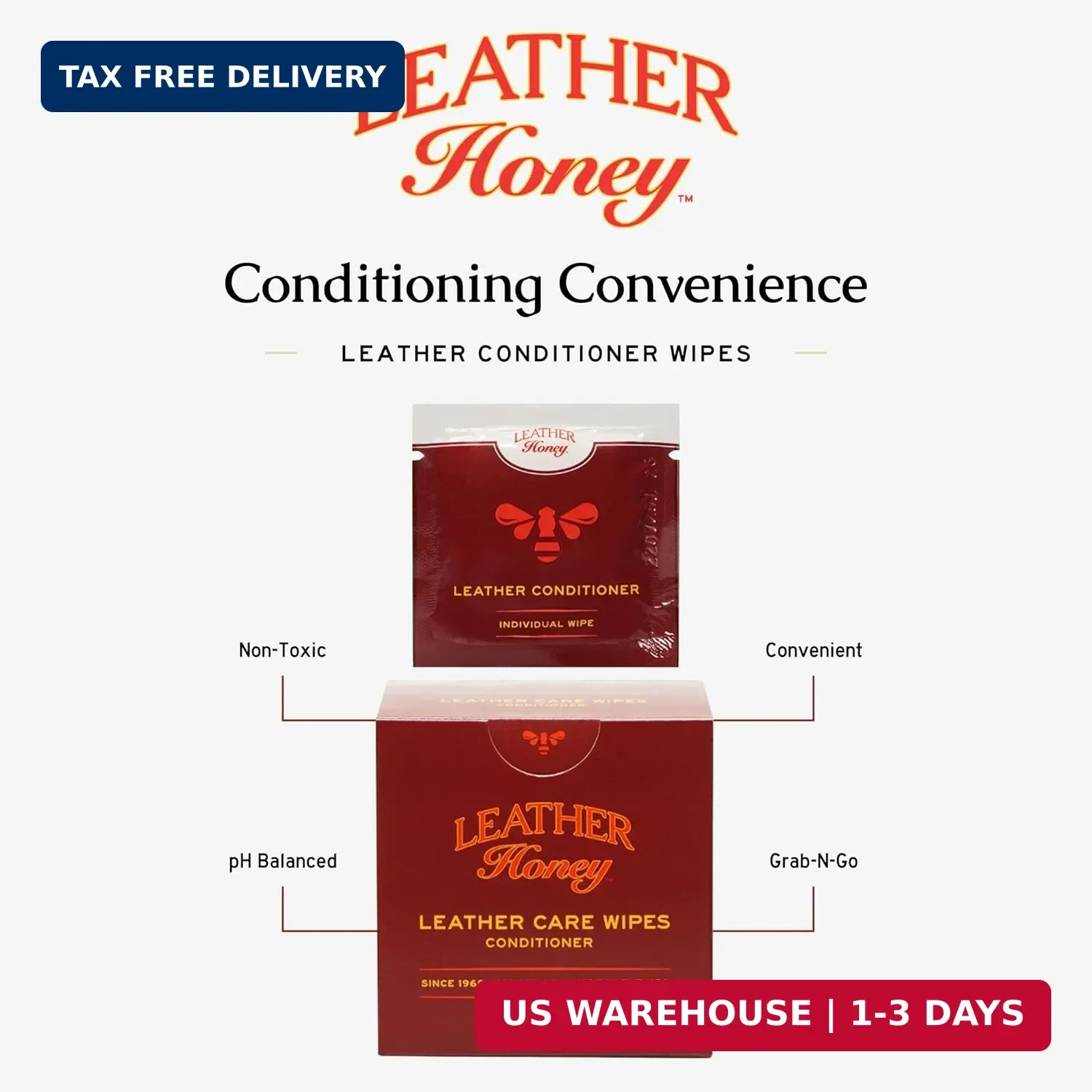 Leather Honey Combo Wipes with Conditioner and Cleaner Wipes