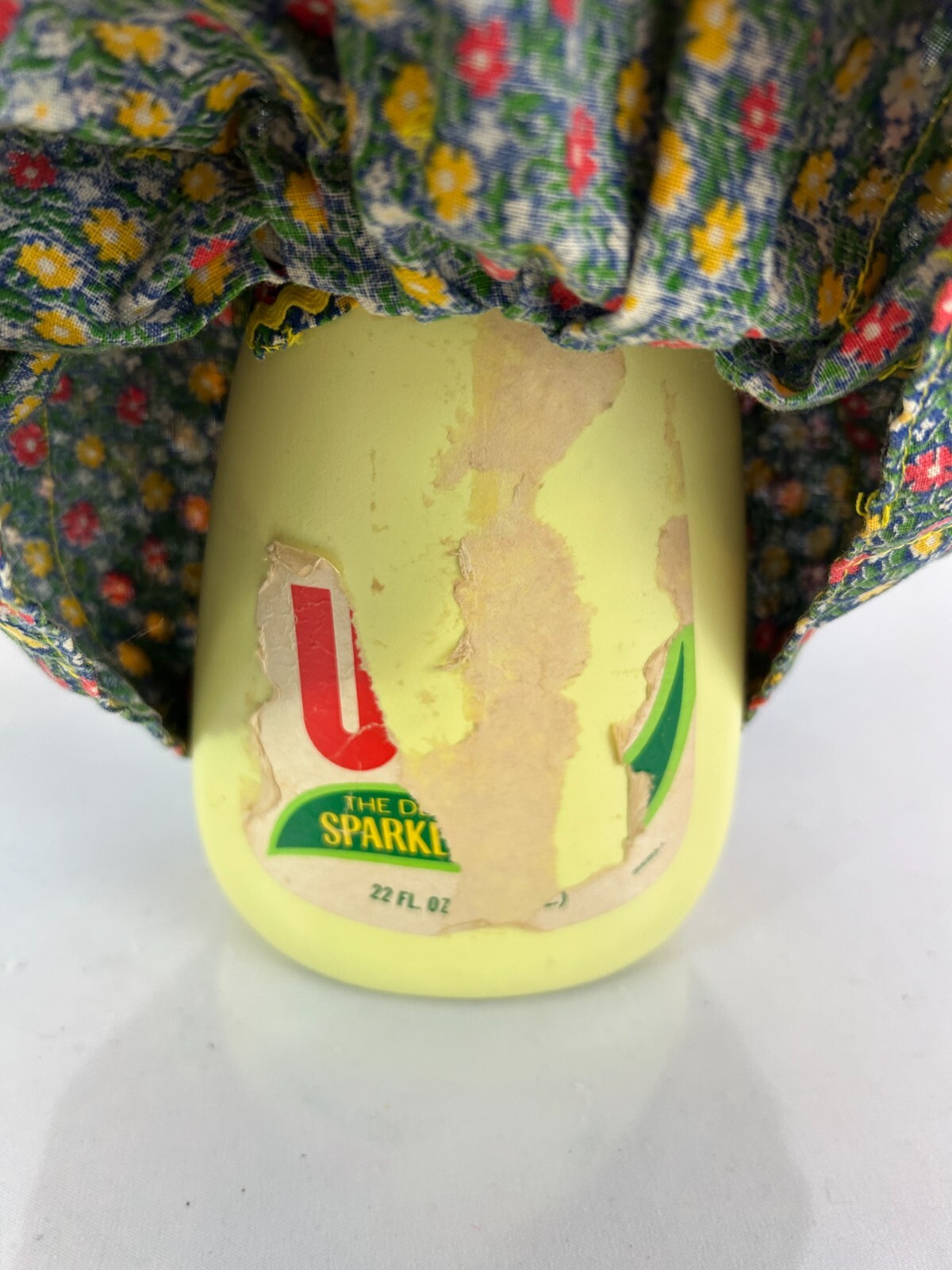 Vtg Handmade Southern Mammy On A Joy Dishwashing Liquid Bottle with Green Cloth