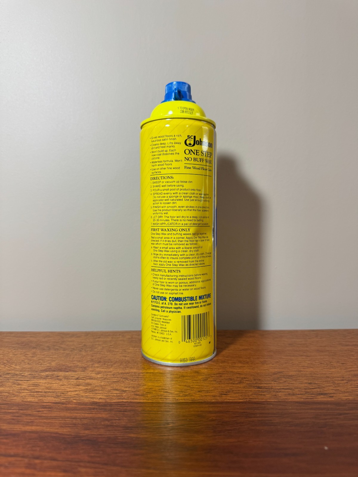 SC Johnson One Step No Buff Wax Fine Wood Floor Care 22Oz Discontinued
