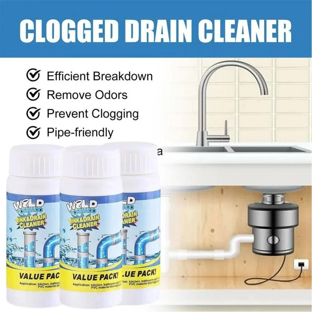 1~5x Wild Tornado Powerful Sink Drain Cleaner High Efficiency Clogging Cleaner
