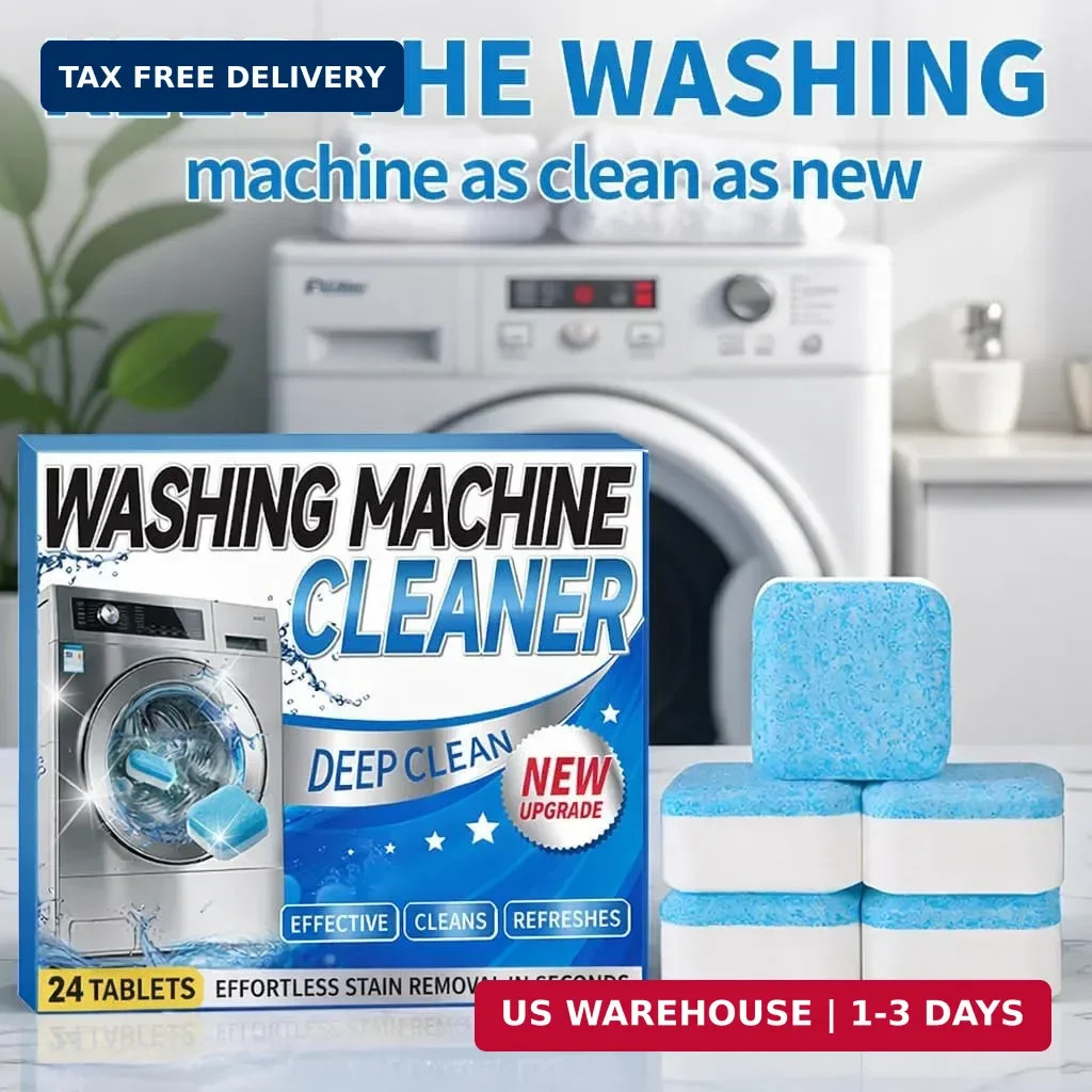 Washing Machine Cleaner Tablets 24 Pack Enzyme Deep Clean Front Load Washer