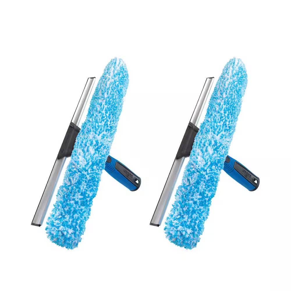 14 In. 2-In-1 Window Cleaner Squeegee and Scrubber Combi (2-Pack)