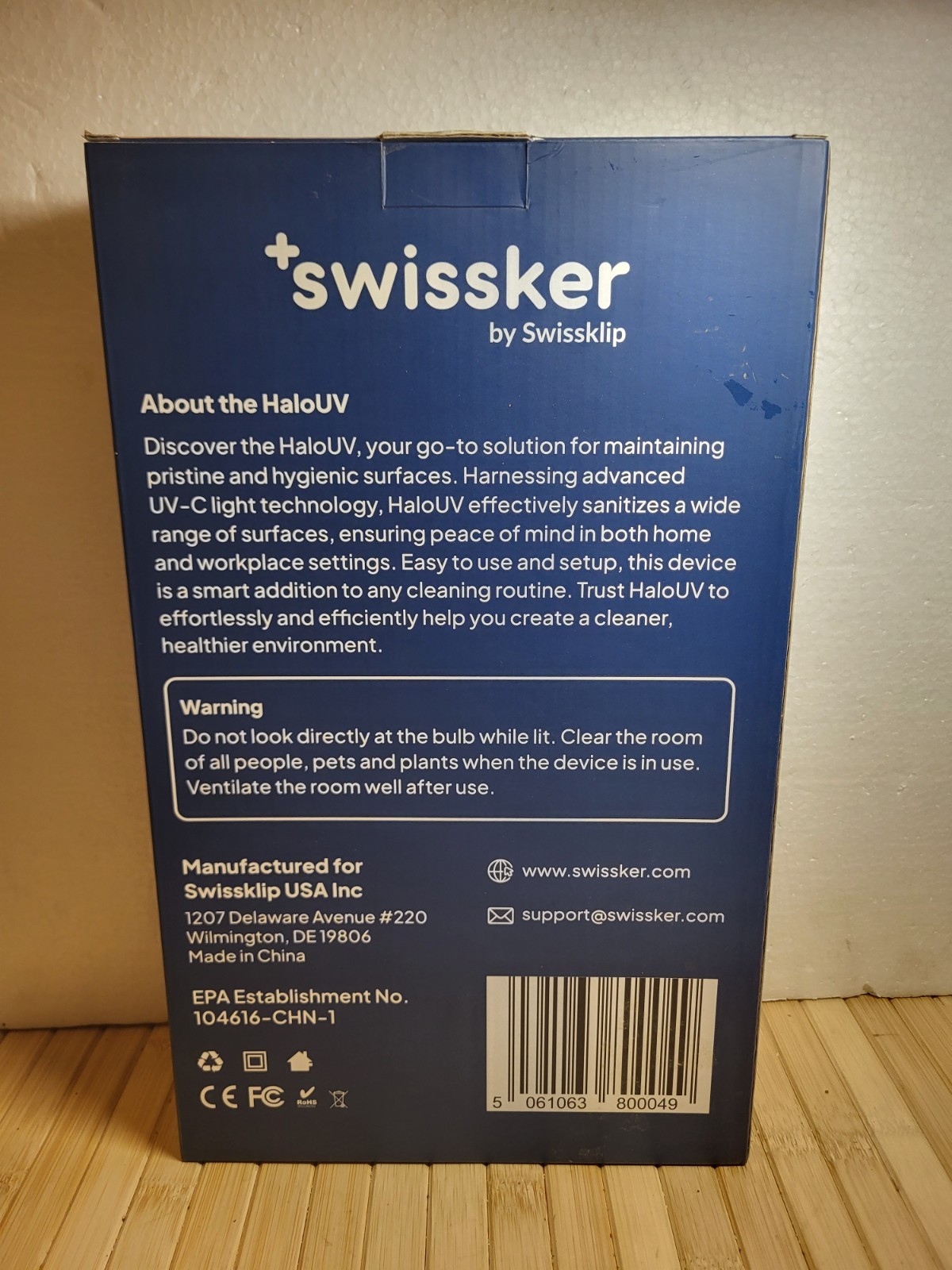 HaloUV Swissker by Swissklip HaloClean UV Original Home Disinfection Device New