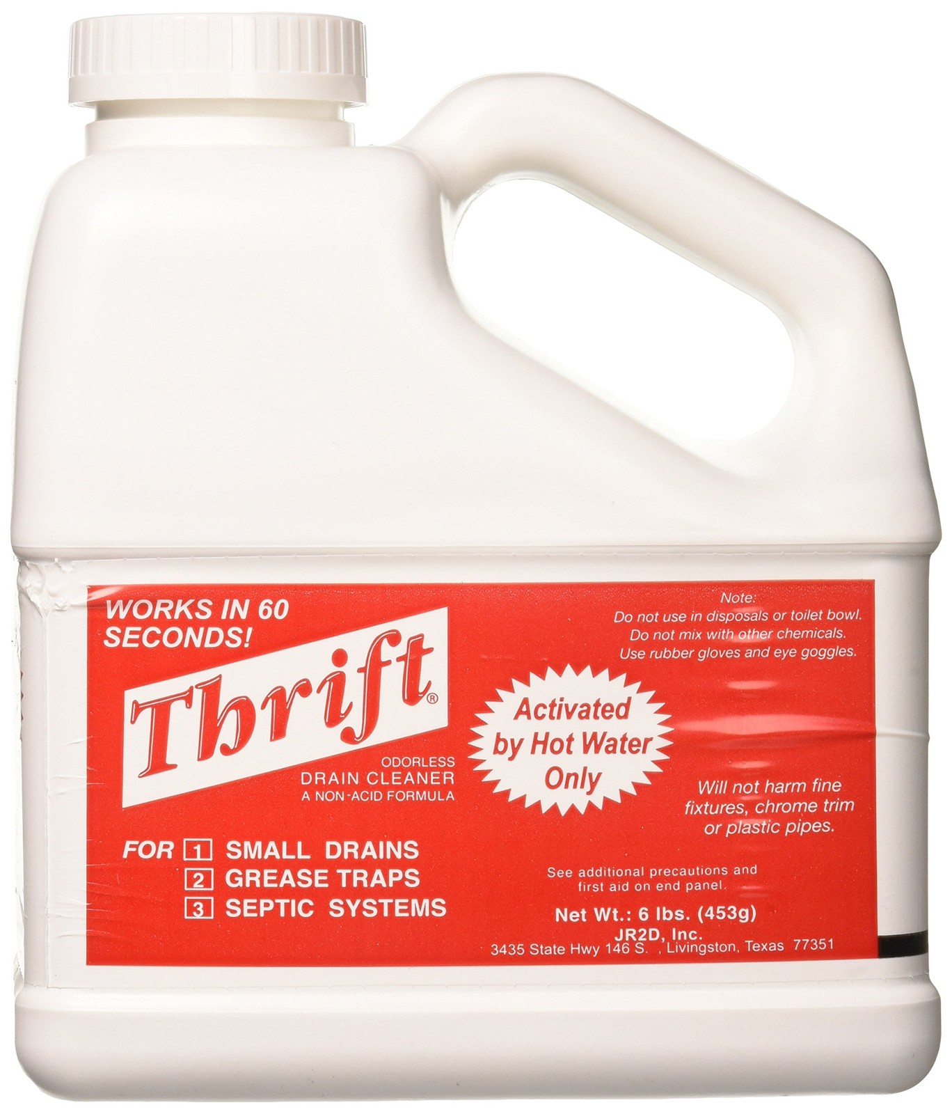 FBA_T-600 Alkaline Based 6 lb. Granular Drain Cleaner, White