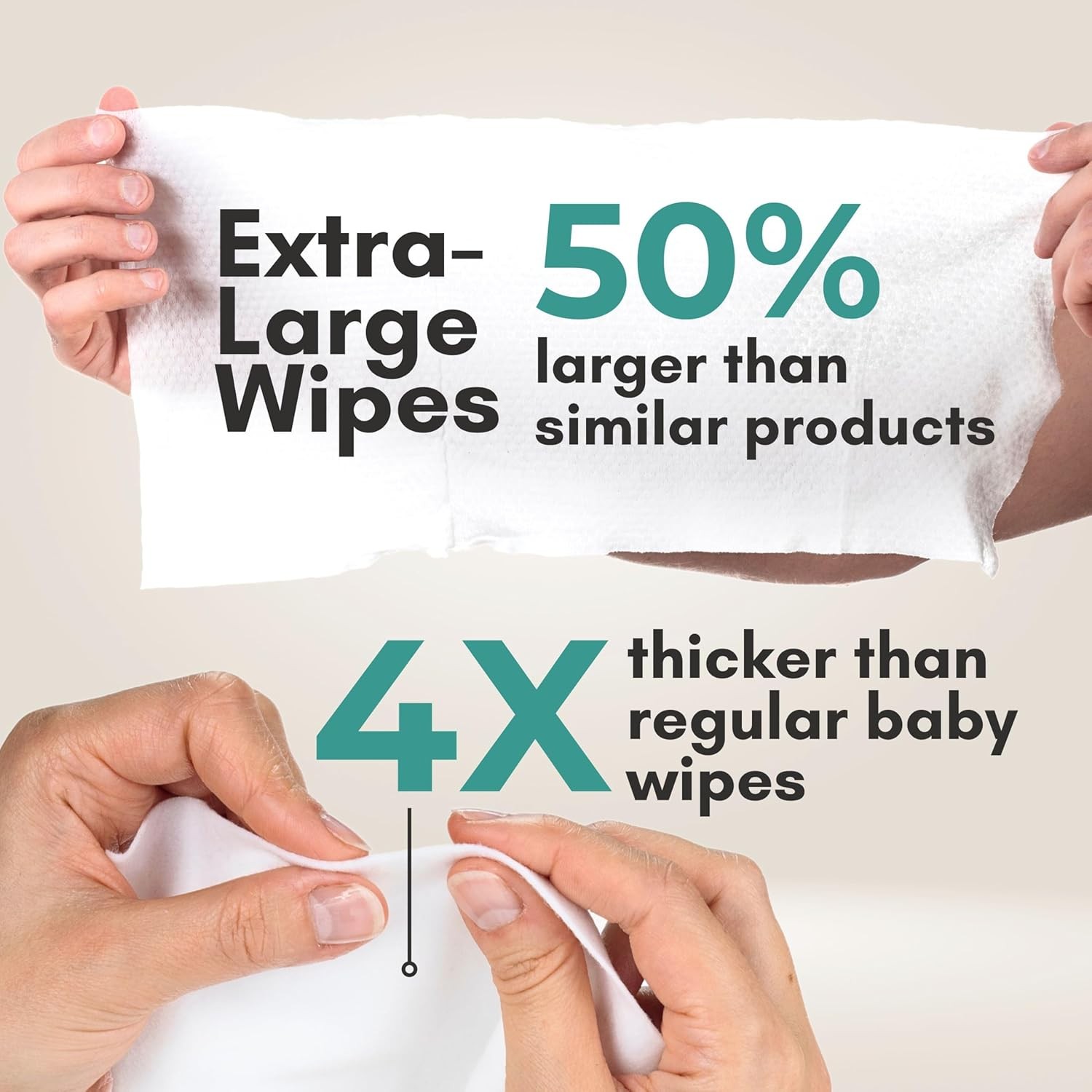 Nurture XL Ultra Thick Body Wipes for Adults w/Aloe | 120 Extra Large Disposab