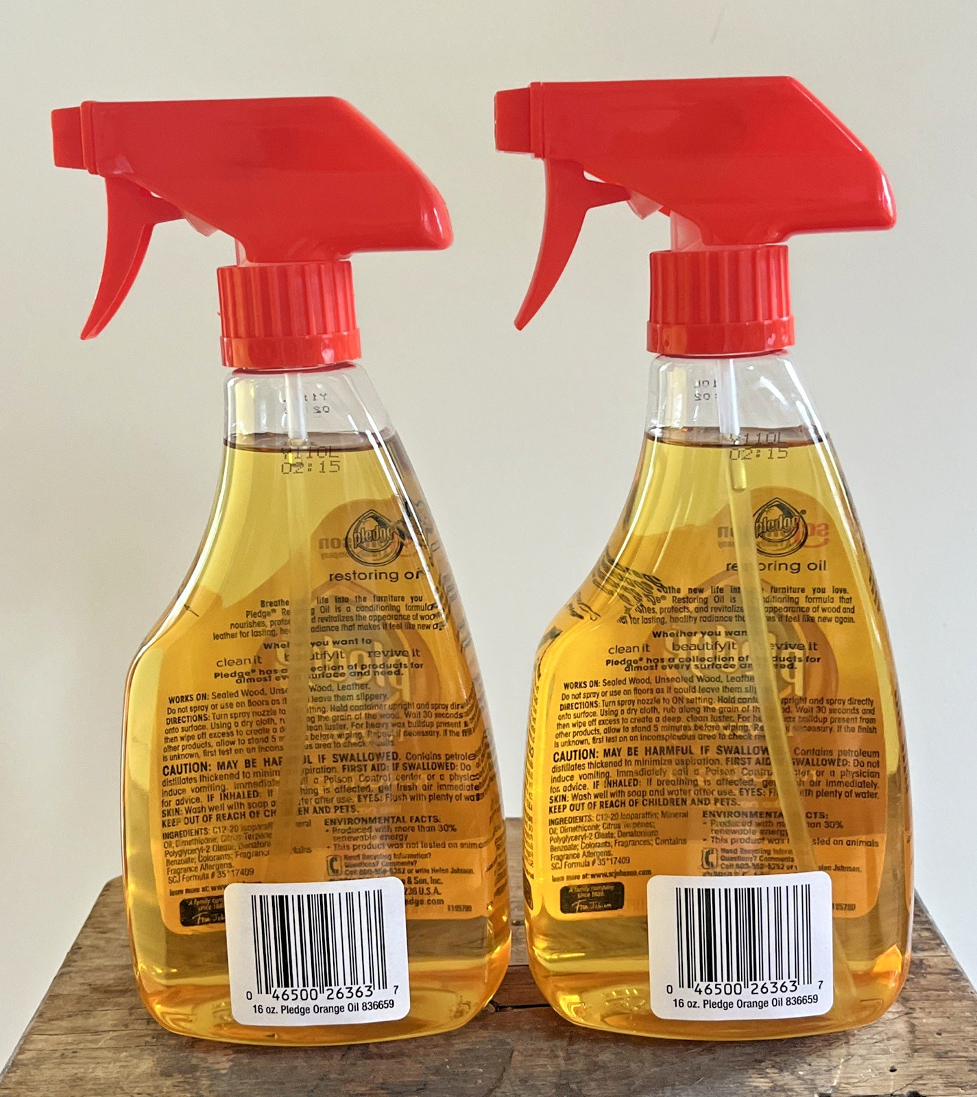 Pledge Revive It Restoring Orange Oil Wood Cleaner – 16oz Each x2