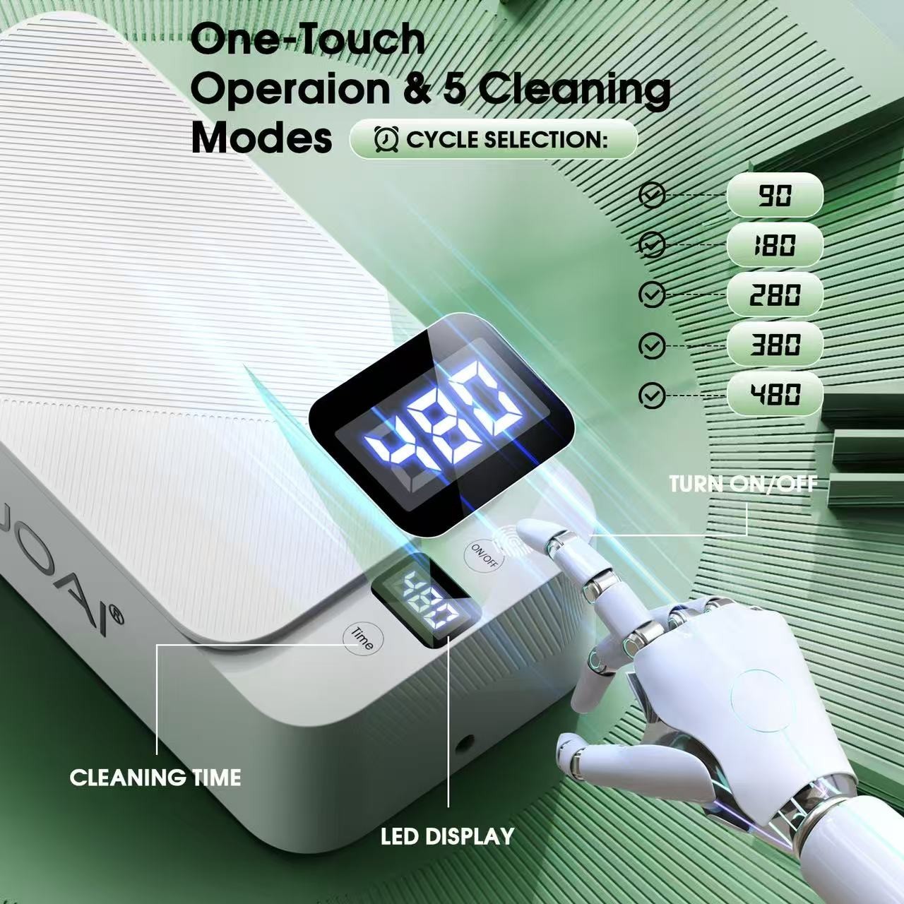 Ultrasonic Cleaner – 50KHz Cleans Jewelry, toothbrush, razors- Super Efficient
