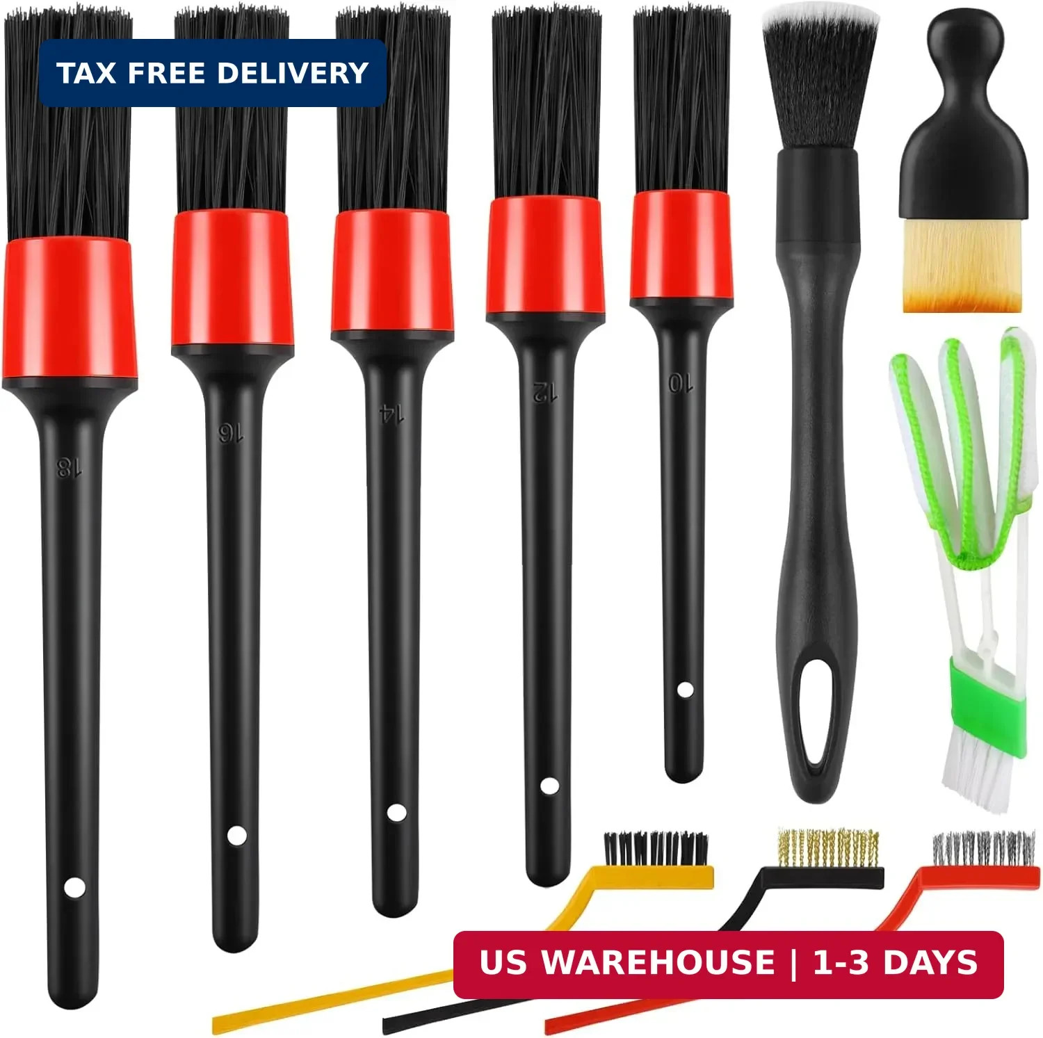 13PCS Car Detailing Brush Set, Car Detailing Brush Kit, Ultra No Soft Scratch