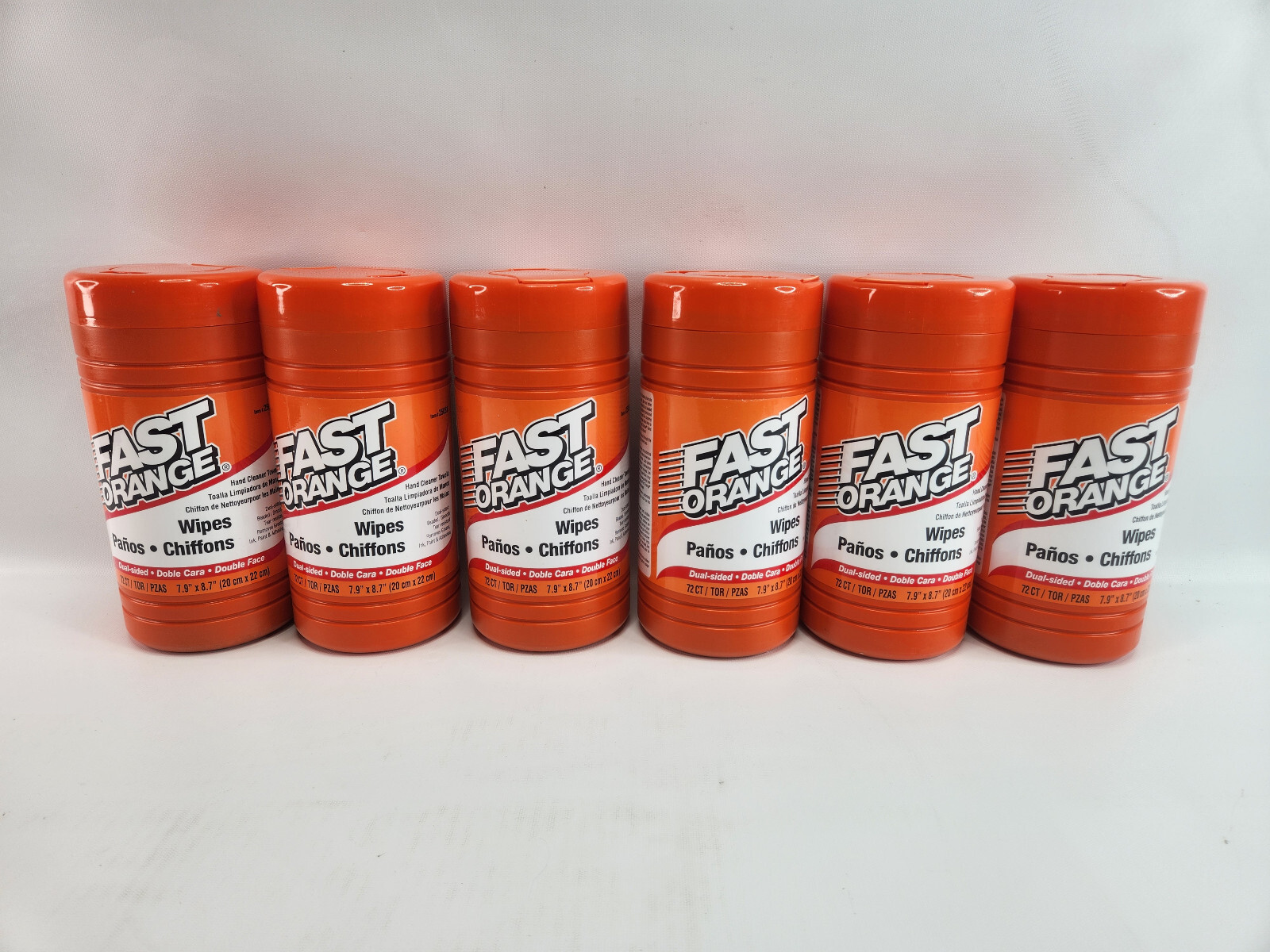 6 Pack Fast Orange Wipe’s – 72 Count Each Canister – Permatex 25051-6PK