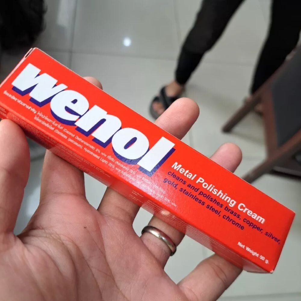 WENOL Metal Polishing Cream Brass Silver Stainless Steel Aluminum Gold 100 g x 3