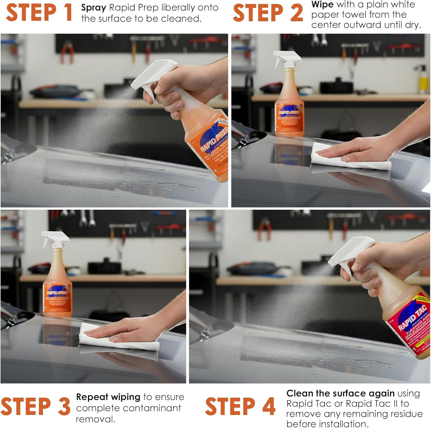 Rapid Prep Surface Cleaner 128 Oz | Safe Water Based Solution Removes Wax, Greas