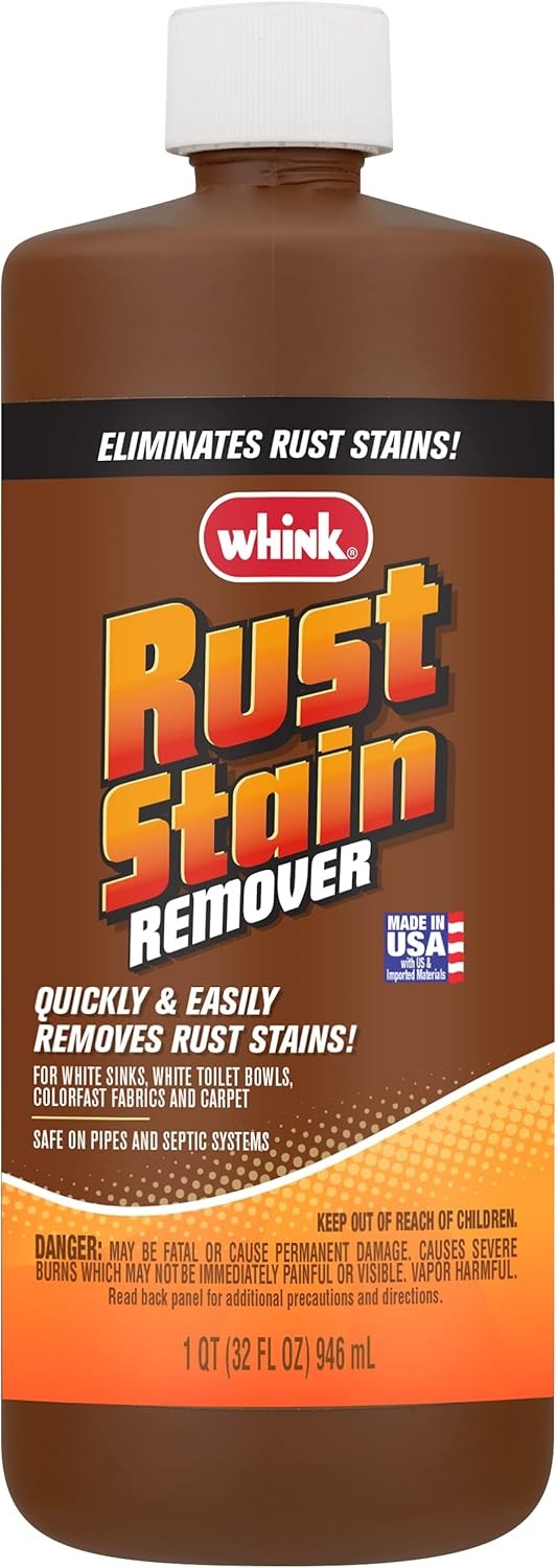Whink Rust Stain Remover 32 Oz – For Toilets, Sinks, Fabric & Carpet Stains