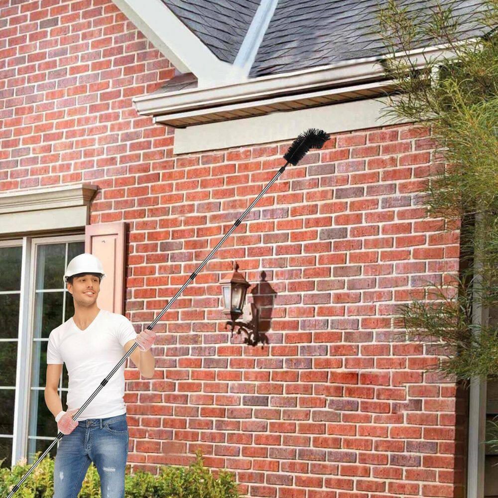 11.5 Ft. Gutter Cleaning Utility Brush with Telescoping Handle, Rain Cleaner Ext