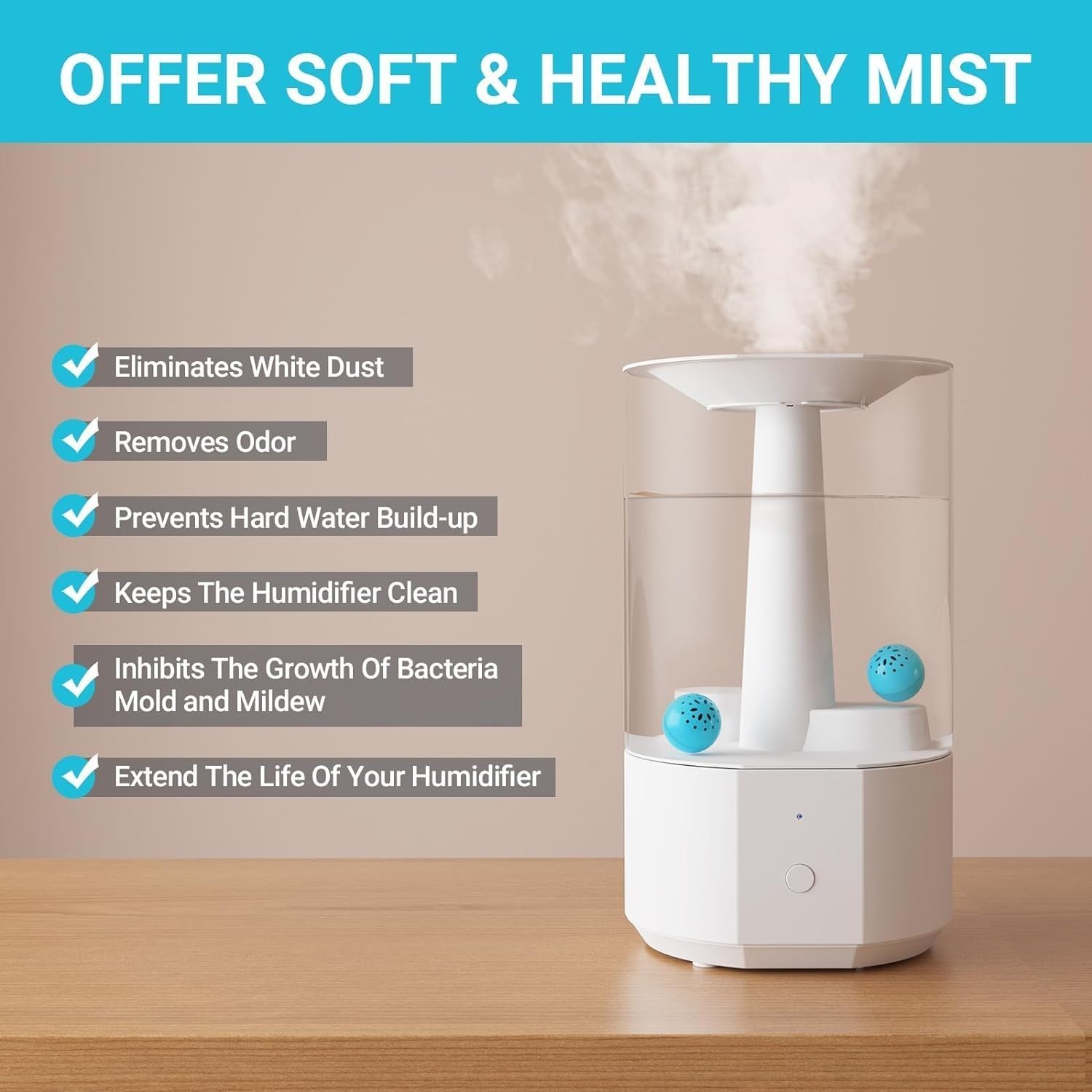Humidifier Cleaning Ball – Fight Humidifier Mold and Bacteria with Humidifier Cl