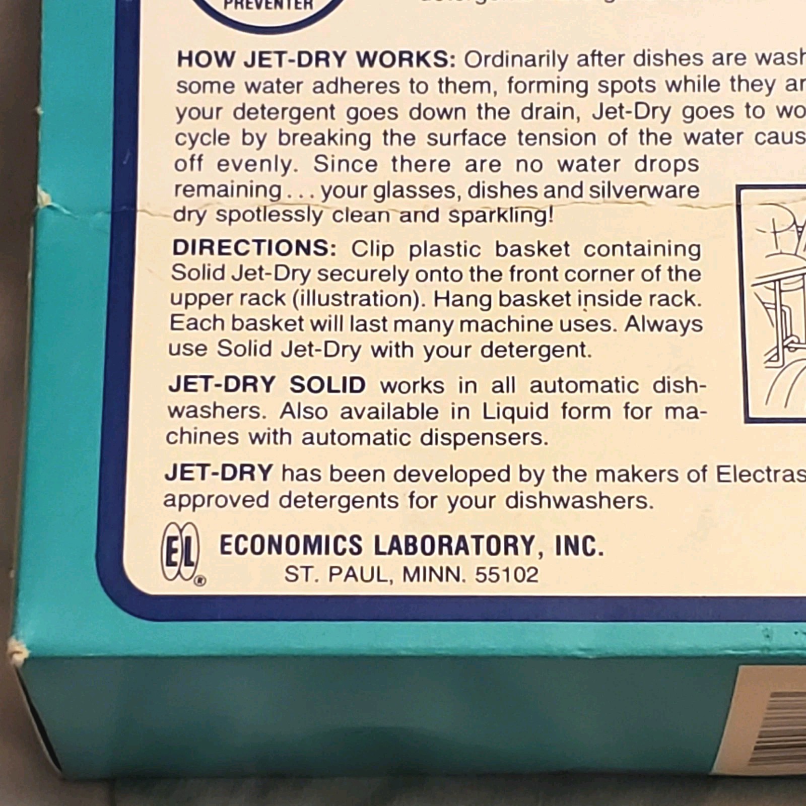 Vintage Jet-Dry Solid Water Spot Preventer 3 PK For Dishwasher NEW NOS SEALED