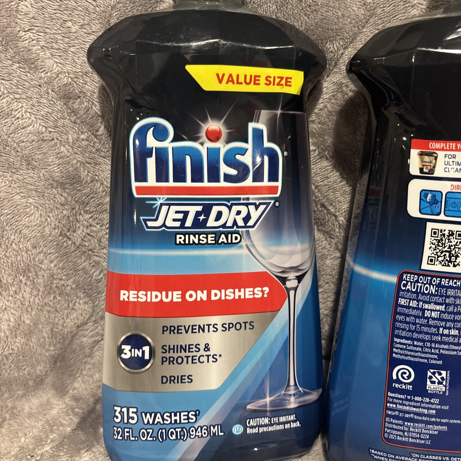 Lot Of 3- Finish Jet-Dry Ultra Rinse Aid 32fl oz Dishwasher Detergent