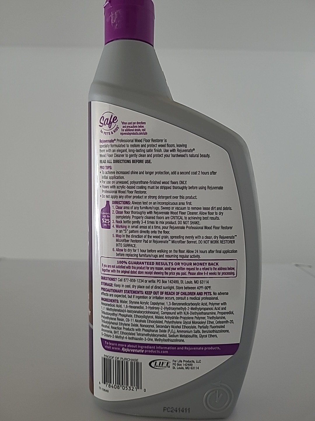 Rejuvenate Wood Floor Restorer Satin Finish 32 oz | Restore & Protect Hardwood