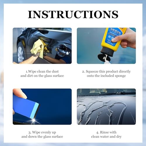 Sopami Oil Film Cleaner – Glass Cleaner, Auto Glass Oil Film Remover, Quick