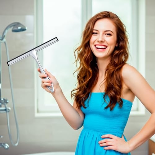 12 Inch All Purpose Shower Squeegee for Doors Tile Walls Bathroom Window Glass