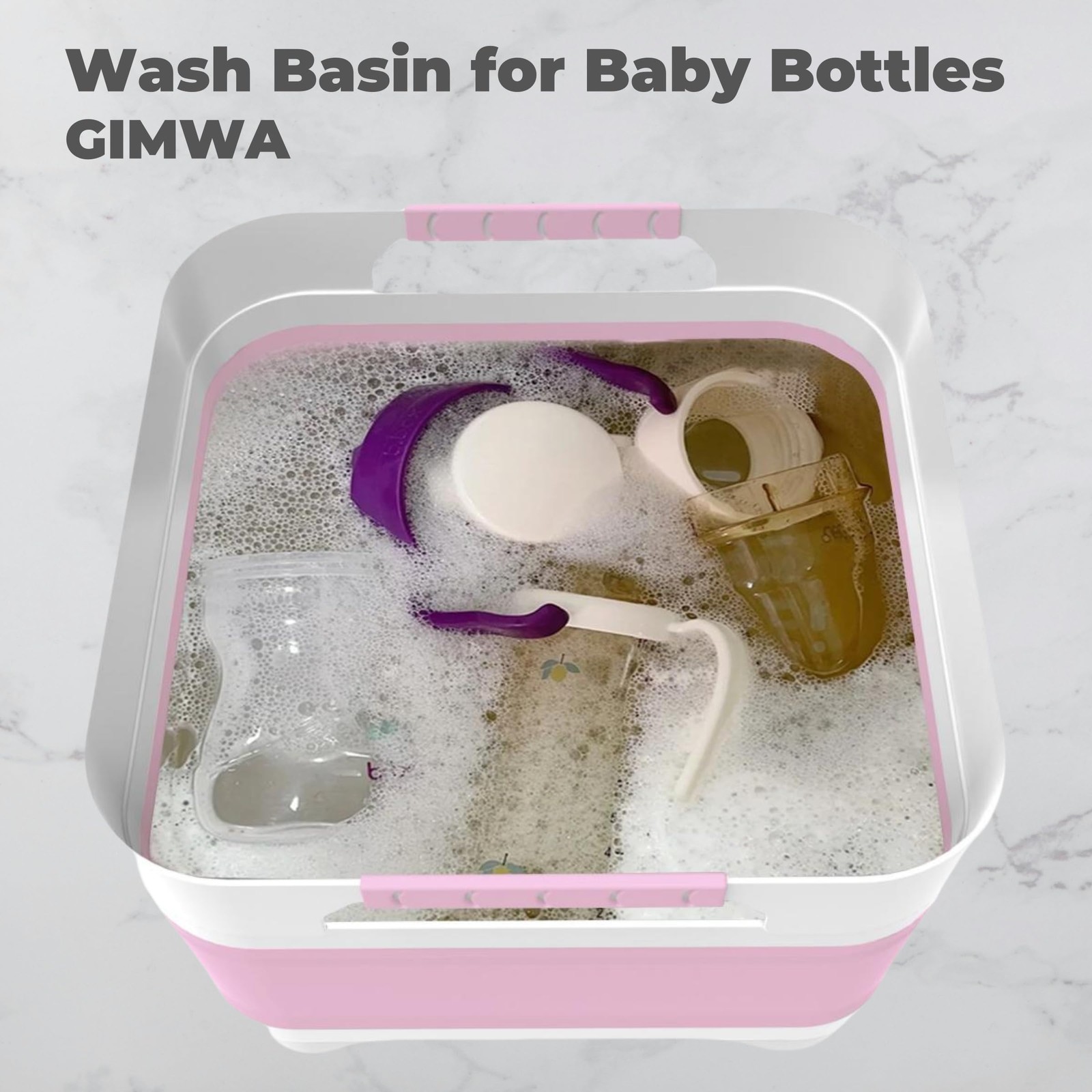 GIMWA Wash Basin for Baby Bottles, Foldable, Versatile Wash Tub for Kitchen,…