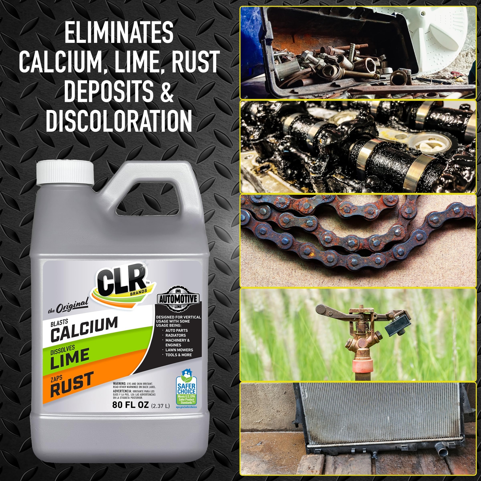 CLR Brands® Automotive Calcium Lime & Rust Remover Cleaner for Multiple
