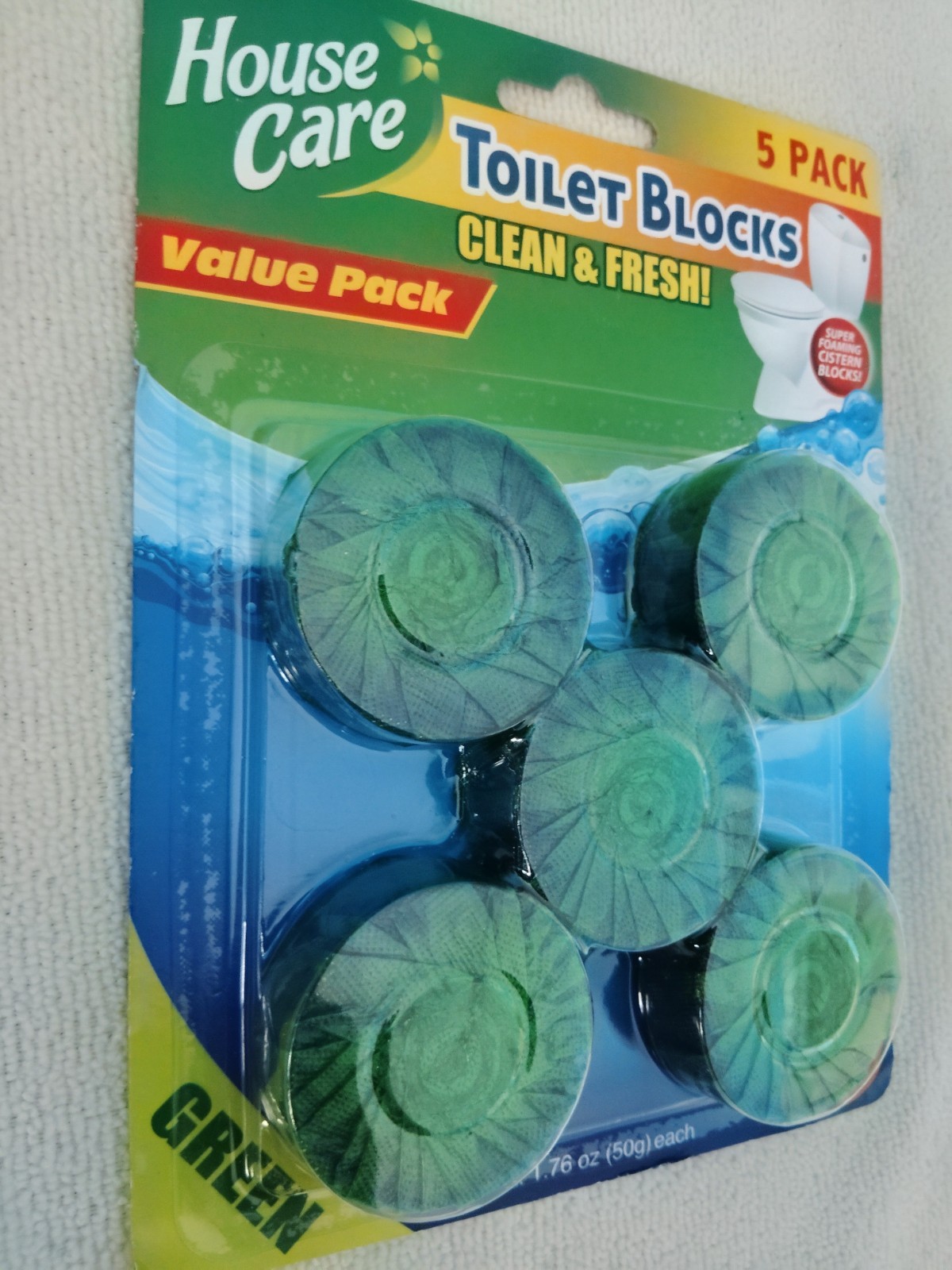 House Care Clean & Fresh Green Toilet Blocks Biodegradable 5 Pack