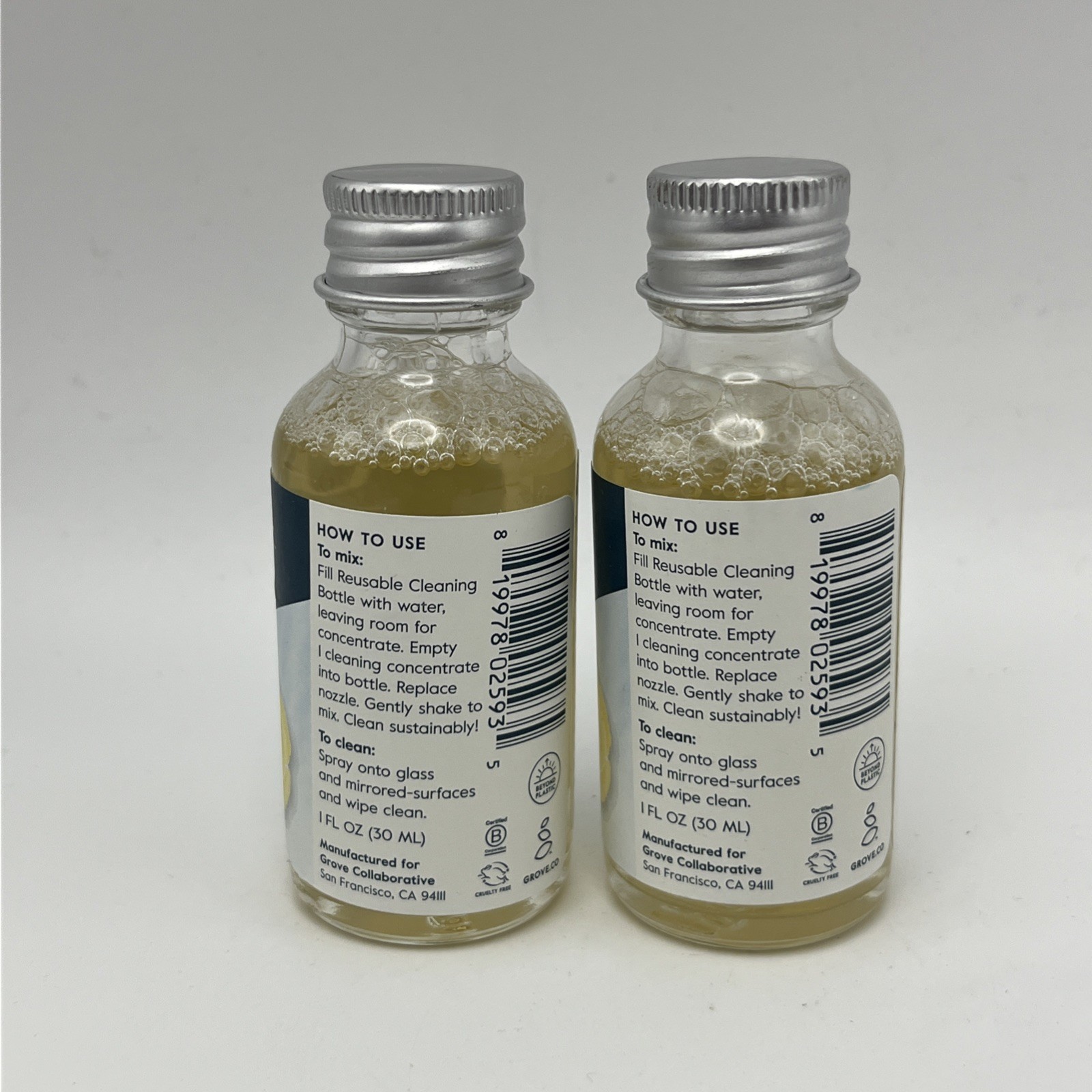 Grove Co. Glass Cleaner Concentrates Streak-Free Citron & White rose 2pk
