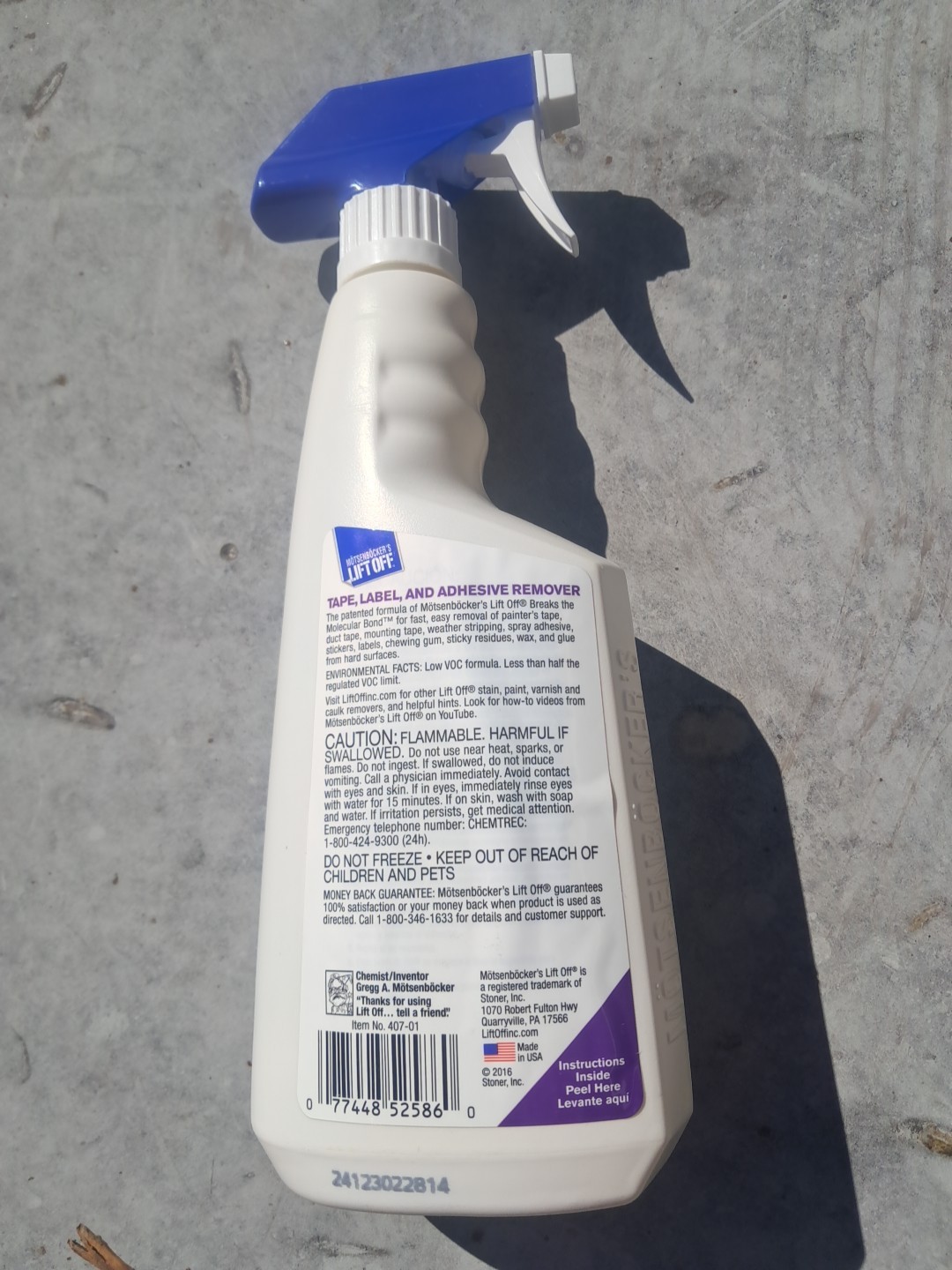 Motsenbocker’s Liftoff Tape, Label and Adhesive Remover, 22 Fl. Oz. Spray Bottle