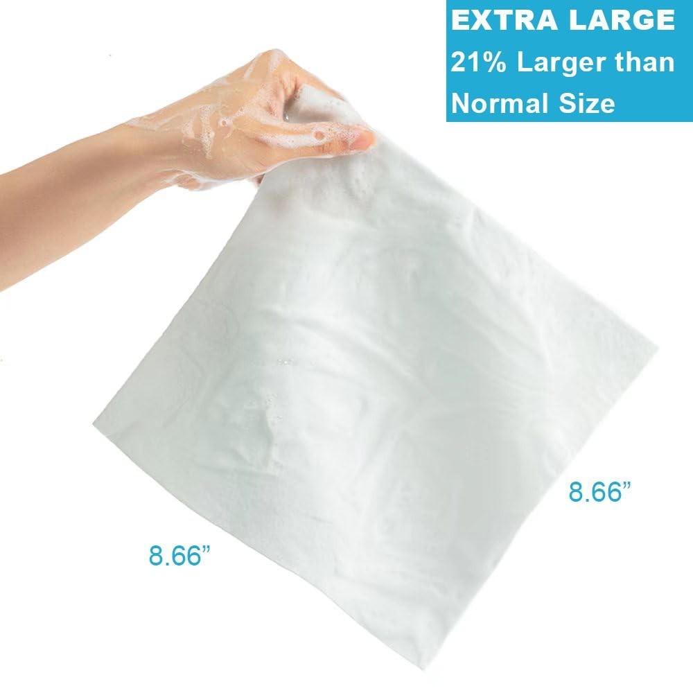 21% Larger,No Rinse Bathing Wipes for Adults-Rinse Free Bath Sponges,Soap Infuse