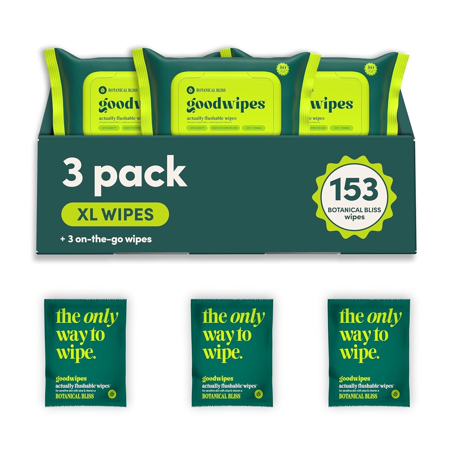 Flushable Wipes – Botanical Bliss Wet Wipes for Adults, Sewer & Septic Safe, …