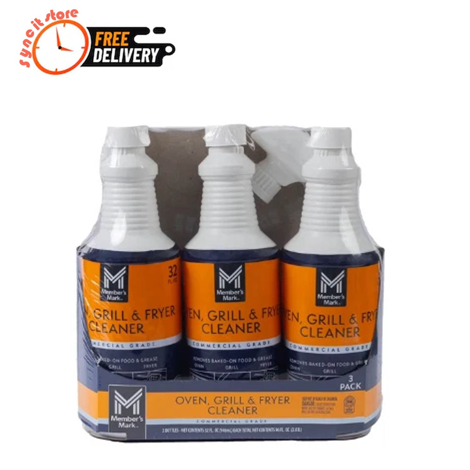 Member’s Mark Commercial Oven, Grill and Fryer Cleaner, 32 Ounce (Pack of 3)