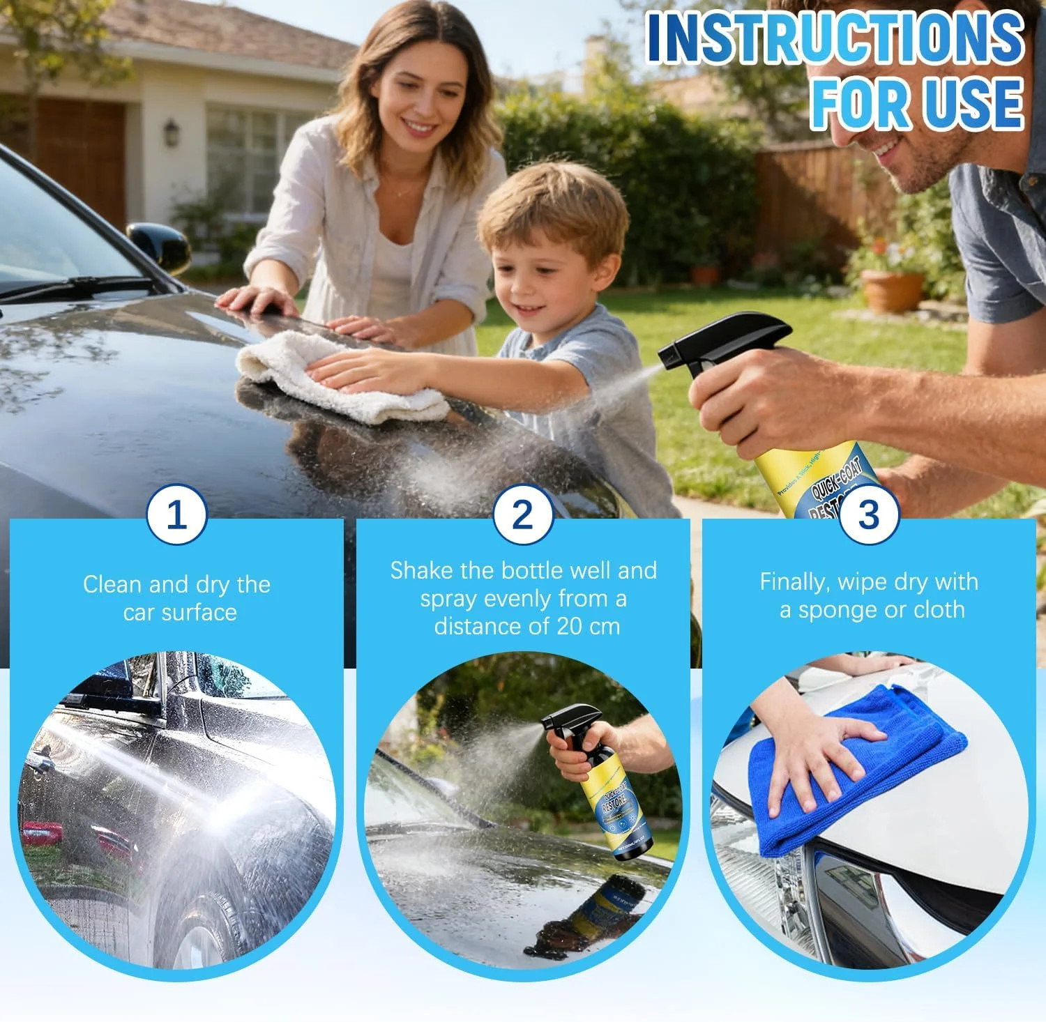 2Pcs Nano Quick Coat Restore Coating Spray,2026 New Advanced Automobile Quick-Ac