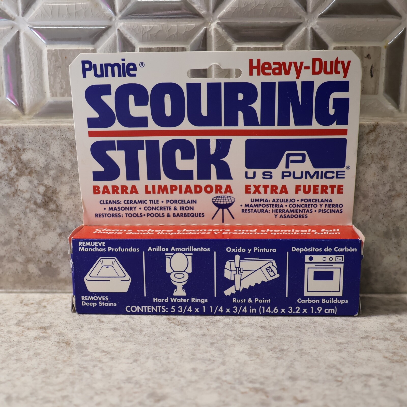 US Pumie Pumice Heavy Duty Scouring Stick Stone Cleaner TOILET GRILL TUB