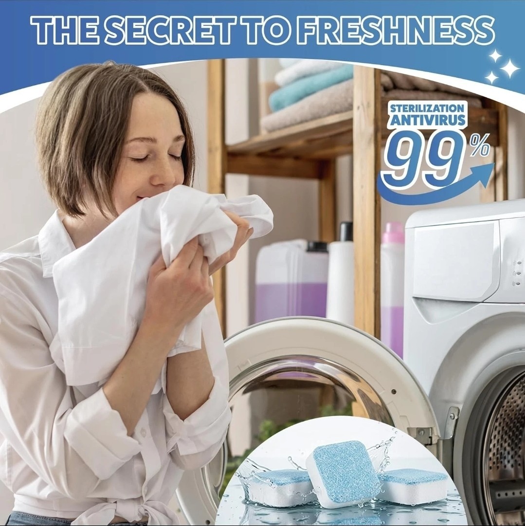 Washing Machine Cleaner Descaler Tablets 12 Pack (1 Year Supply) – Deep Cle