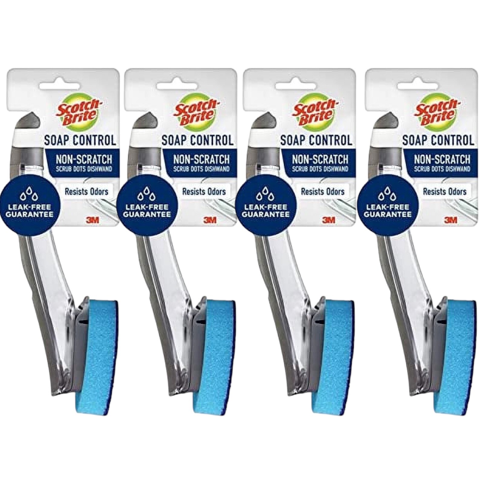 Scotch-Brite Soap Control Non Scratch Dishwand Pack of 4