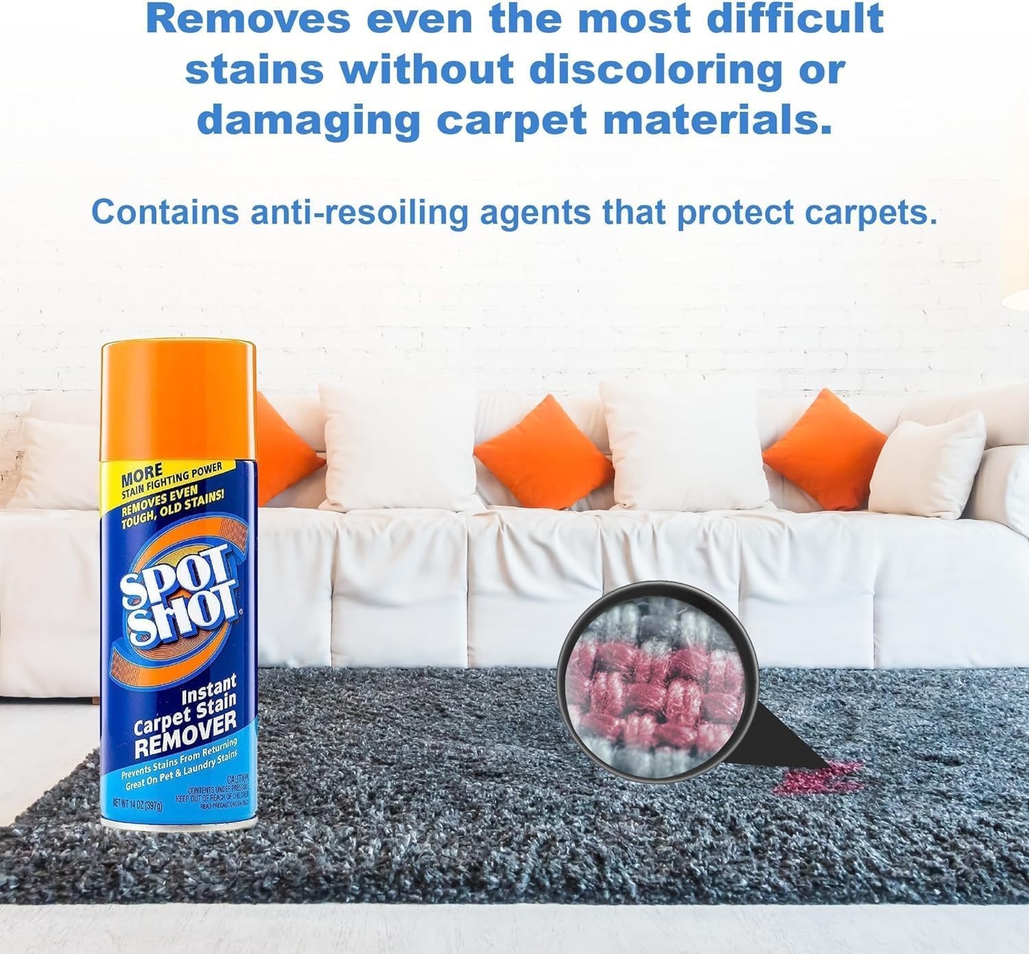 Aerosol Carpet Stain Remover, 14 oz – Bleach-Free Formula for Safe Cleaning