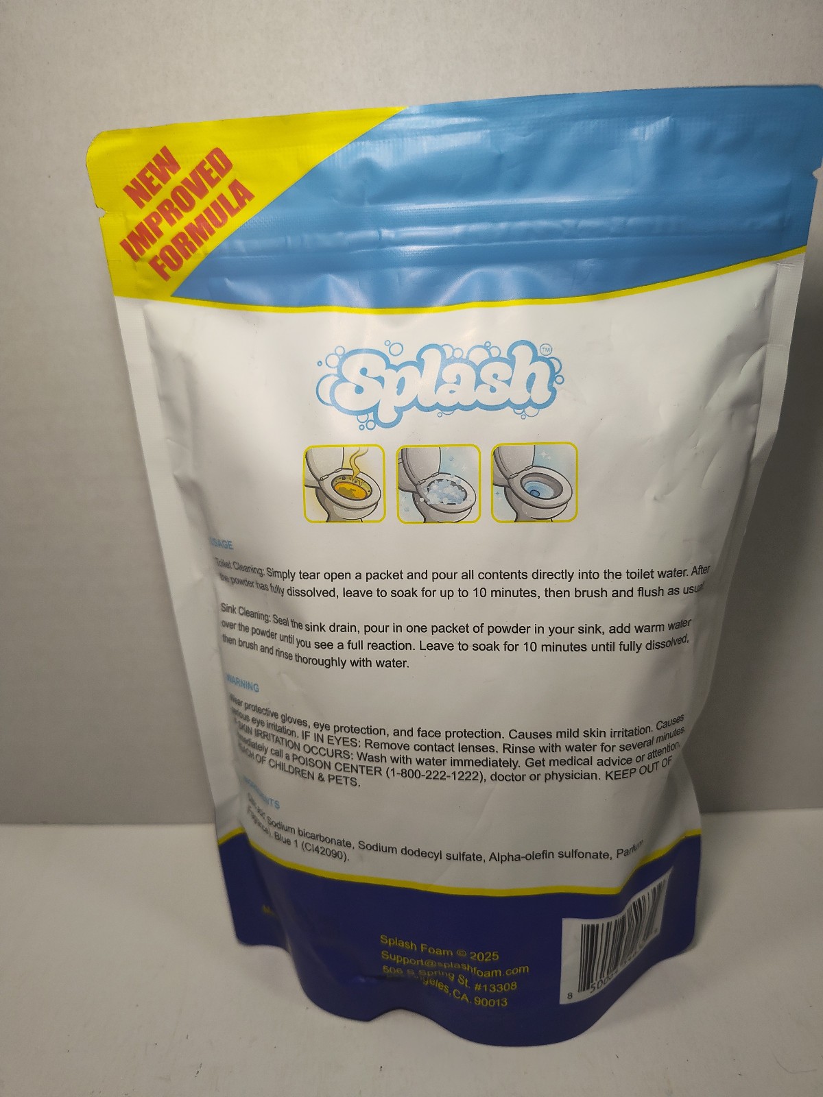 Splash Advanced Cleaning Action Toilet Cleaner Powder 14.11oz 4 Treatments New