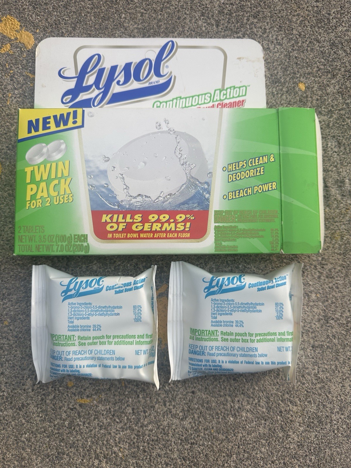1997 Lysol Continuous Action Toilet Bowl Cleaner , Two Pack