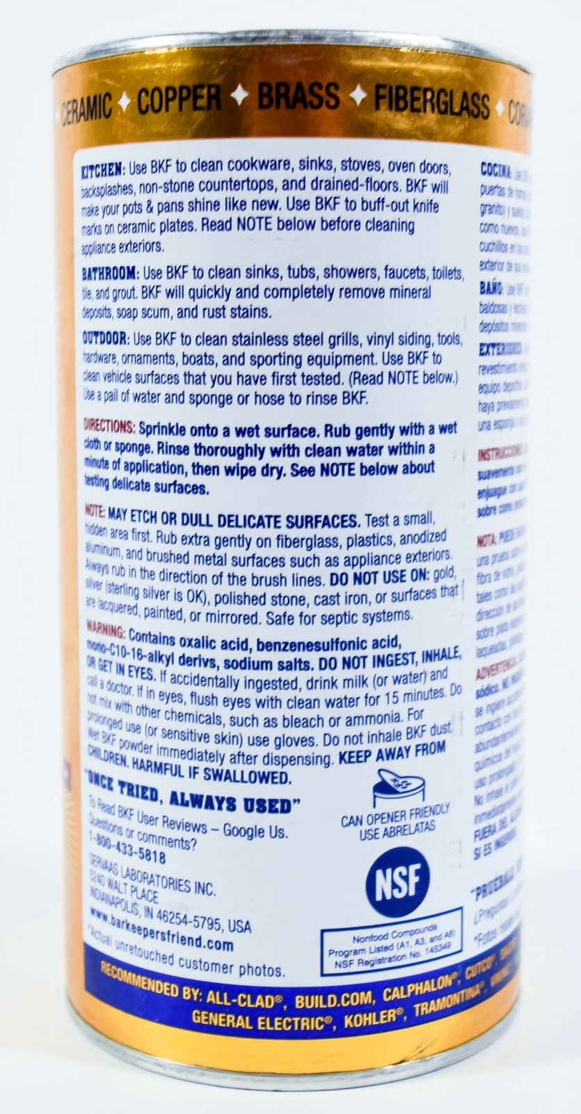 4 Bar Keepers Friend Cleanser Powder 12 oz Cleaning Kitchen Bathroom