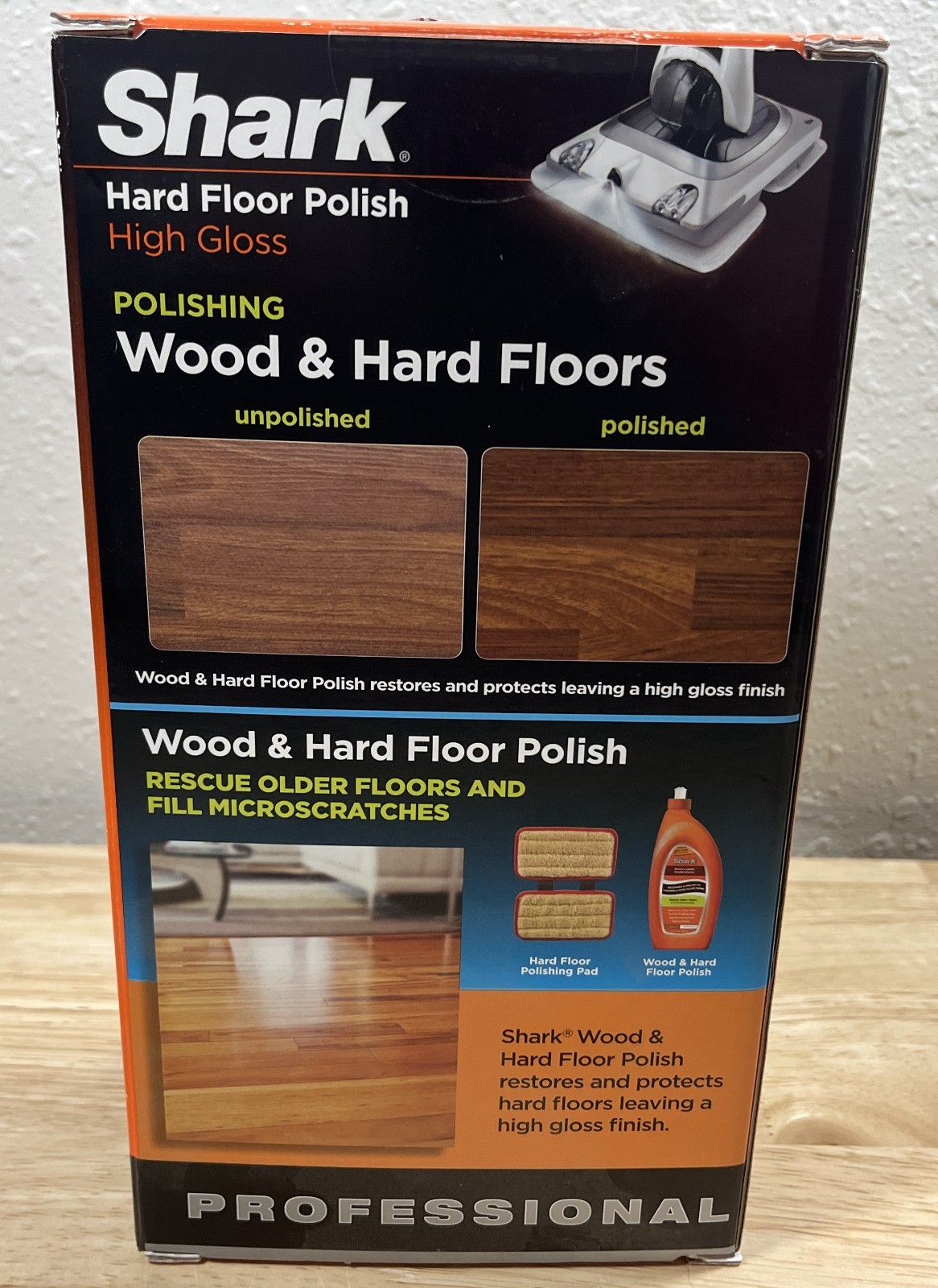 Shark Professional Wood & Hard Floor Polish – Sonic Duo – 28 Oz With Pad