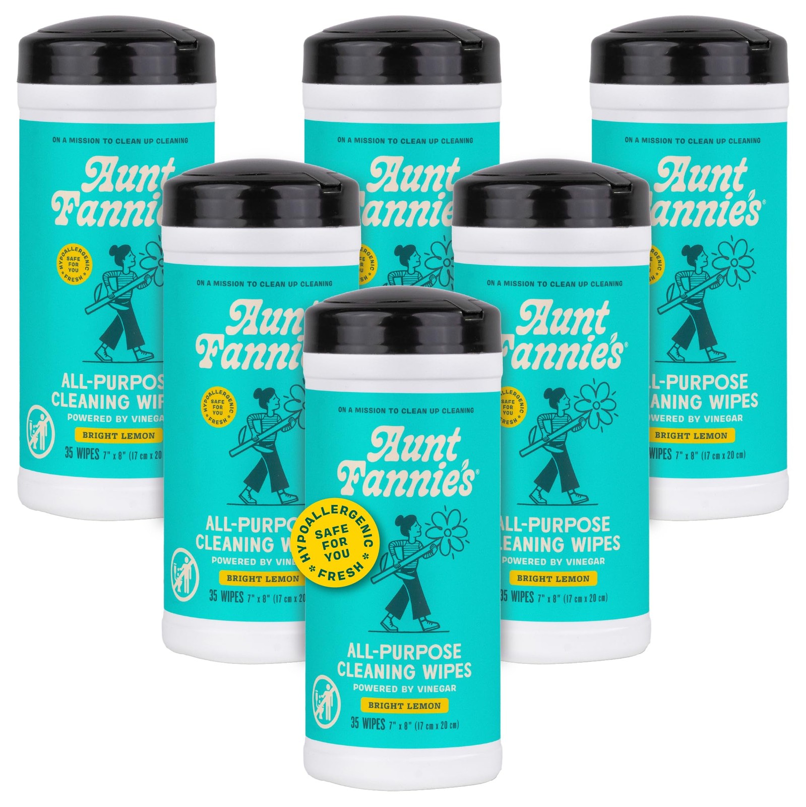 Aunt Fannie’s Natural Cleaning Vinegar 35 Count (Pack of 6), Bright Lemon