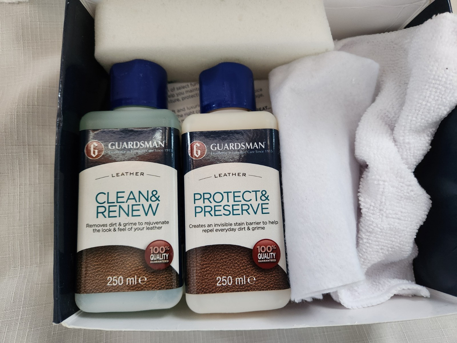 Guardsman Leather Care Kit – Clean & Renew Leather Protect & Preserve & cloths