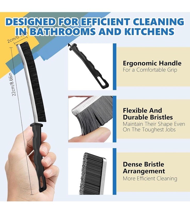 Crevice Cleaning Brushes 20-Pack Hard Bristle Shower & Bathroom Cleaning Tools