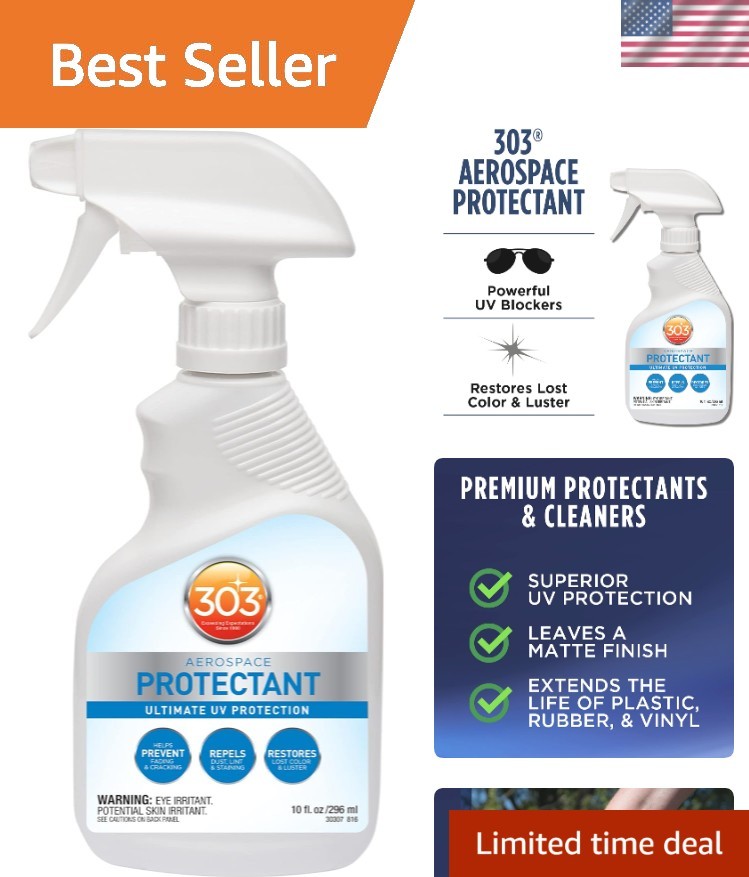 303 Aerospace Protectant Spray – 10 oz, Non-Greasy UV Shield for Vinyl & Plastic