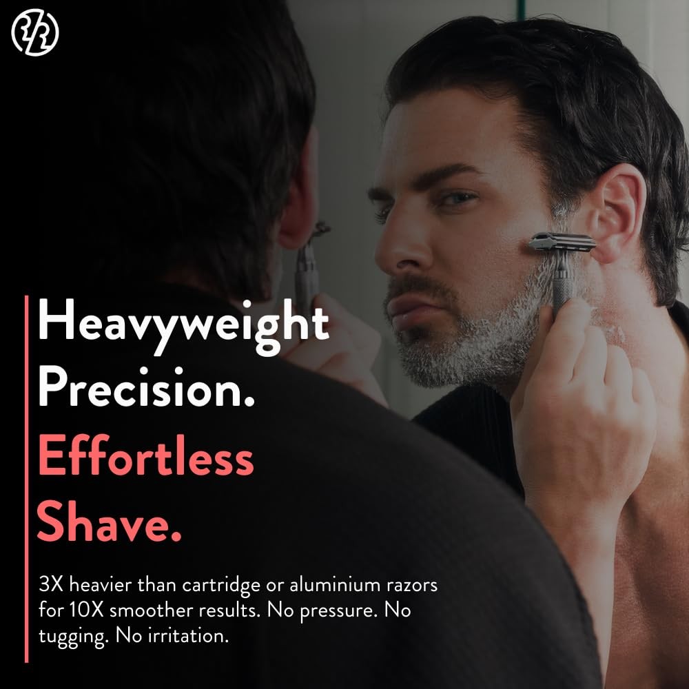 ROCKWELL RAZORS 6C Gunmetal Chrome Safety Razor With 6 Adjustable Shave Settin