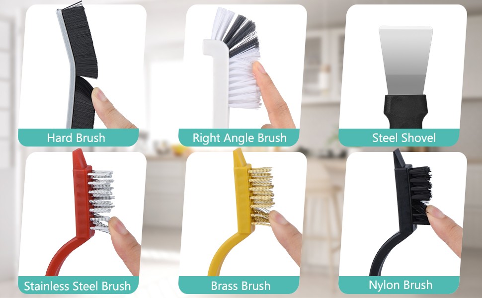 12PCS Grout Brush Set, Hard Bristle Crevice & Baseboard Tool | Crevice cleaning