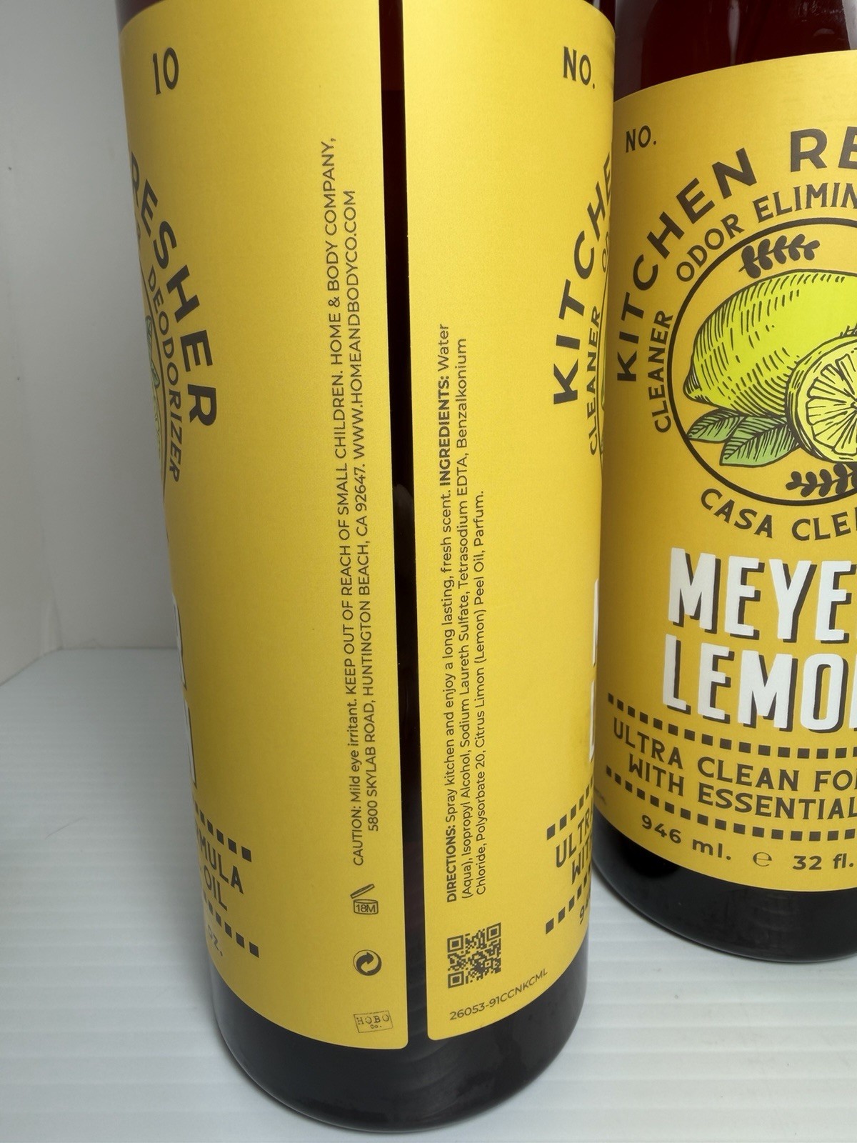 (2-Pack) CASA CLEAN ~ MEYER LEMON Kitchen Refresher ESSENTIAL OIL ULTRA CLEANER