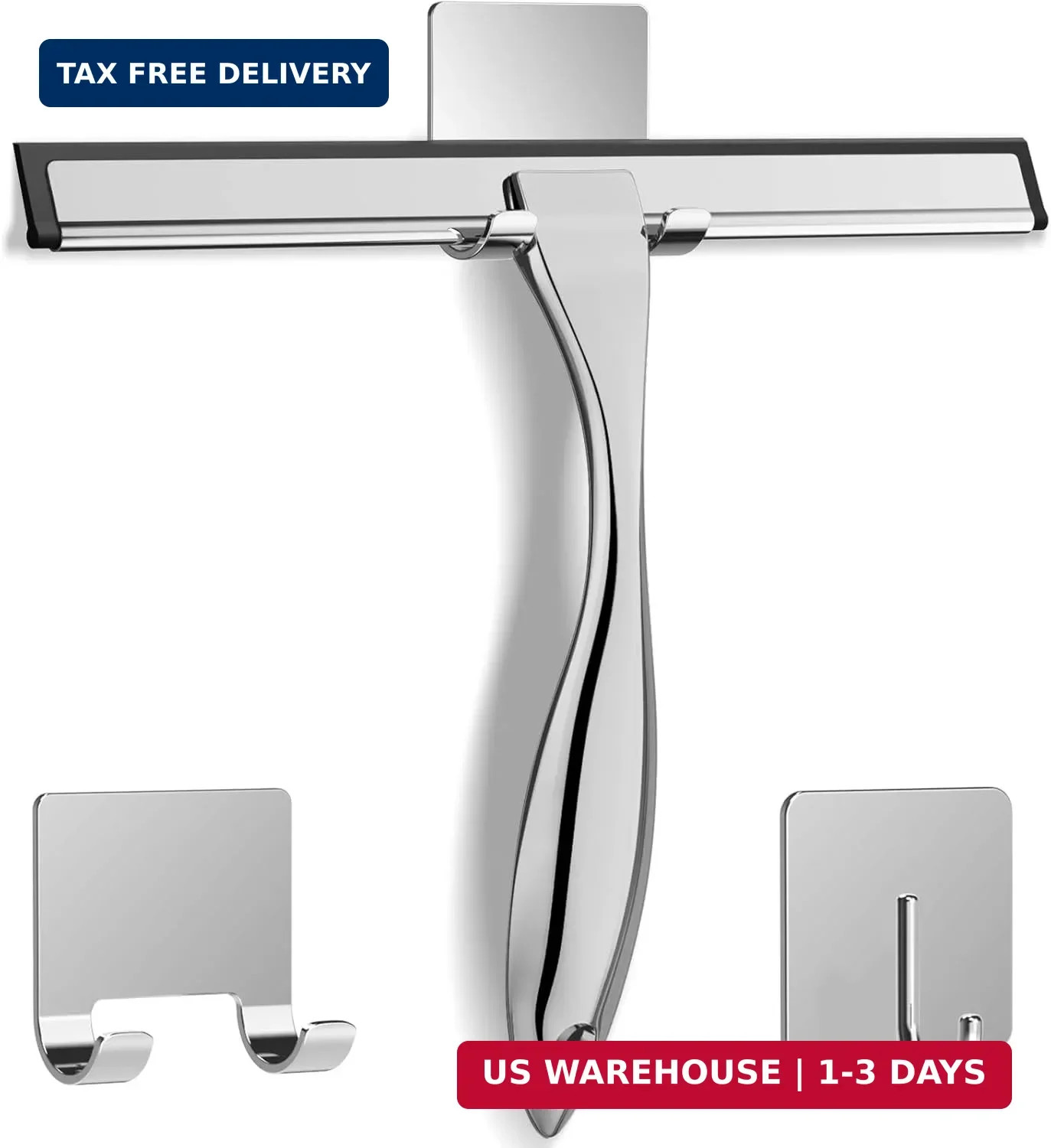 Stainless Steel Shower Squeegee 10in Glass Door Window Bathroom Cleaner