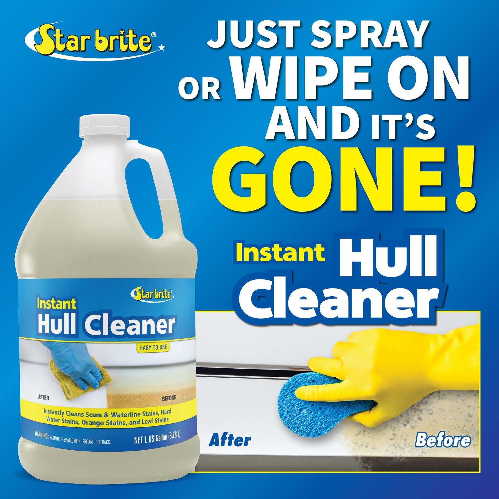 STAR BRITE Instant Hull Cleaner – Easily Remove 128 Fl Oz (Pack of 1), 0