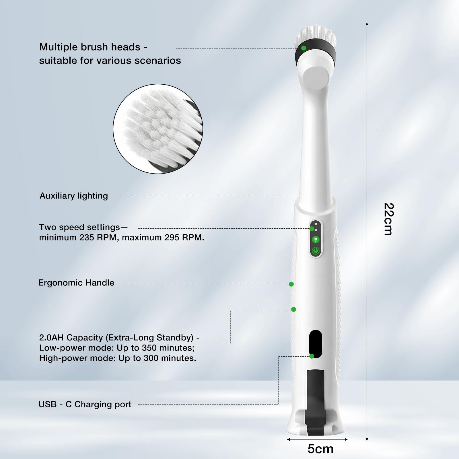 Dyfilmo Electric Spin Scrubber, Rechargeable Waterproof Grout Cleaning Brush …